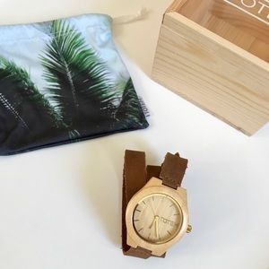 Totem Wooden Leather Wrap Watch